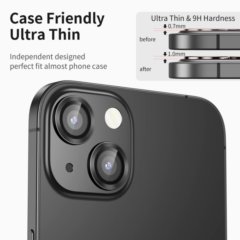 Camera lens tempered glass protector for iPhone 13, iPhone 13 Mini - Picture 3 of 6